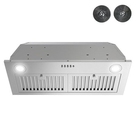 Streamline 28 in. Loreto Convertible Insert 350 CFM Range Hood in Brushed Stainless Steel T-4015-1-CL
